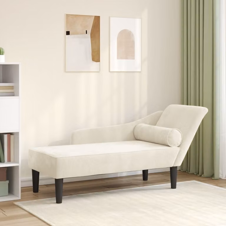 Maison Exclusive - Divano a due posti con cuscini, rivestito in velluto color crema