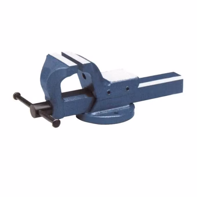 Morsa da banco Ariex in acciaio forgiato con base fissa e incudine, colore nero e blu – 2
