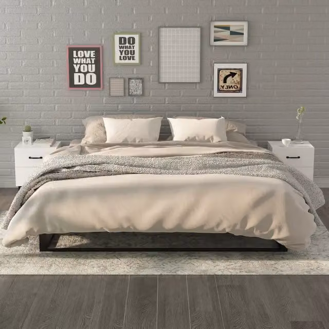 Set di 2 comodini bianchi in stile industrial vidaXL L/P/H: 40 x 35 x 47,5 cm