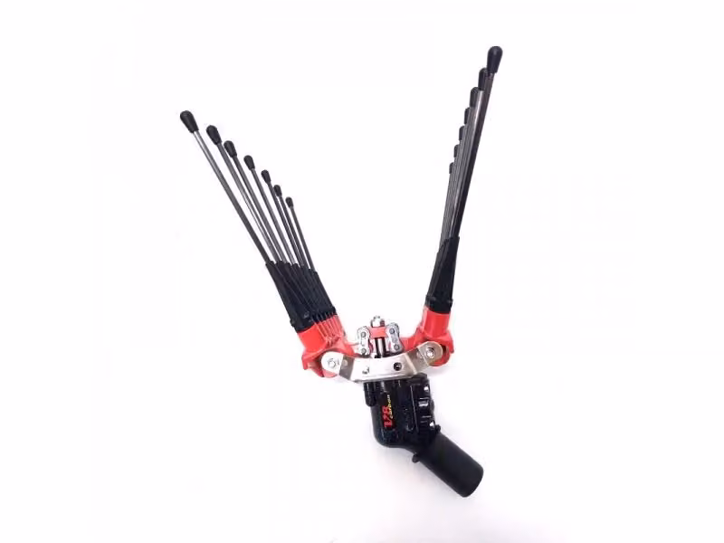 Abbacchiatore pneumatico Lisam V8 Carbon rosso in fibra di carbonio e titanio per professionisti – 2