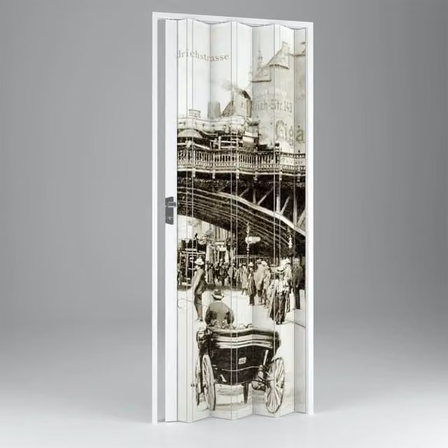 Porta a soffietto da interno in PVC modello Vera multicolore L: 115 cm, H: 214 cm