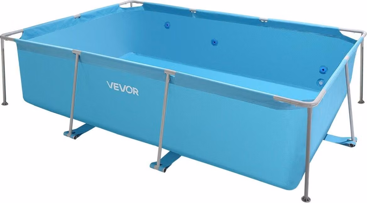 Struttura per piscina fuori terra, 3 x 2 x 0,762 m Struttura rettangolare in acciaio, grande piscina rettangolare da giardino per famiglie, facile da montare, resistente alla ruggine, capacità 3959,54 L, blu