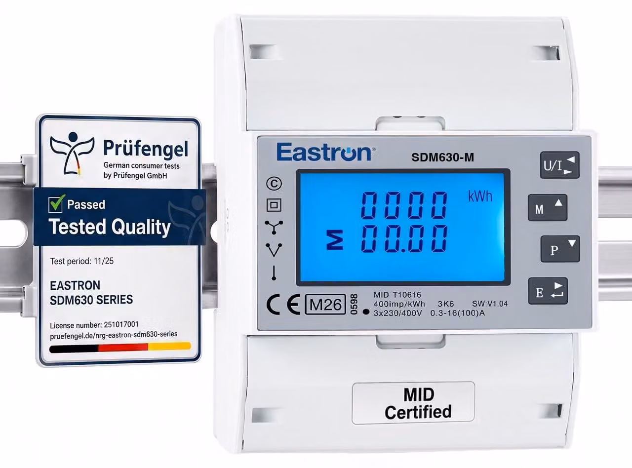 Contatore di energia elettrica monofase, montaggio su guida DIN, protocollo Modbus RS485