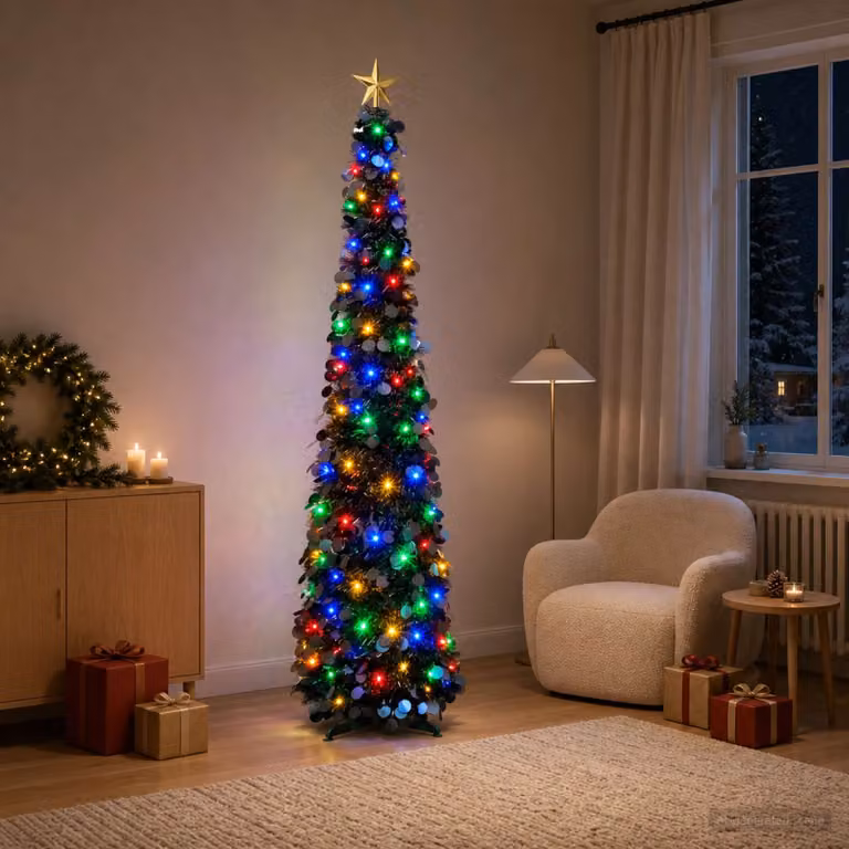 vidaXL Albero di Natale LED pop-up con stella 180 cm 100 LED PET Nero