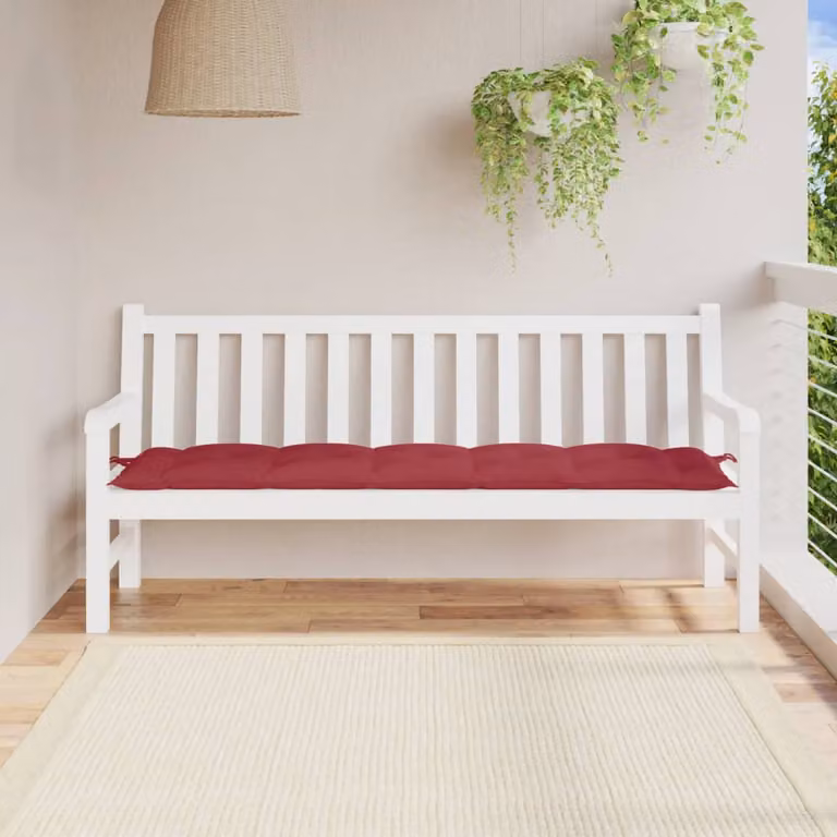 vidaXL Cuscino per Panca Rosso, L: 180 cm, P: 50 cm, H: 7 cm, in Tessuto Oxford Idrorepellente e Traspirante