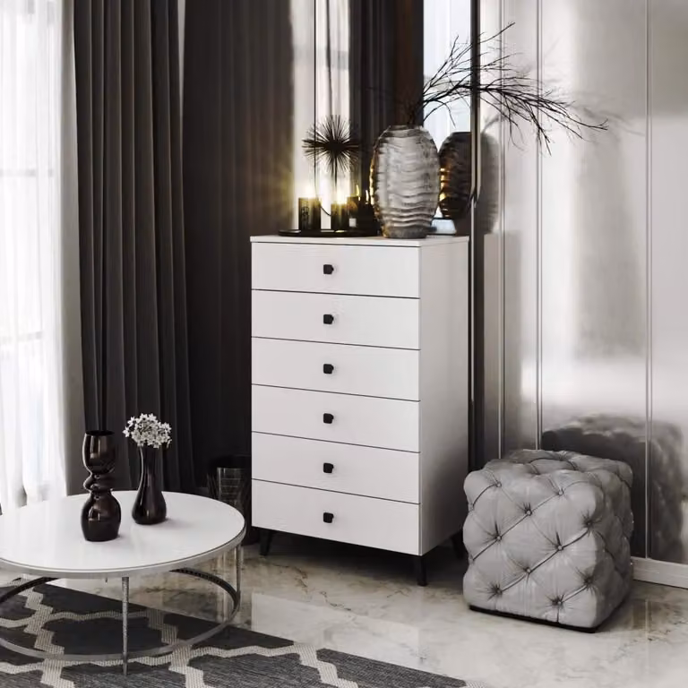 Comò dal design moderno MAVRIEL - bianco / nero