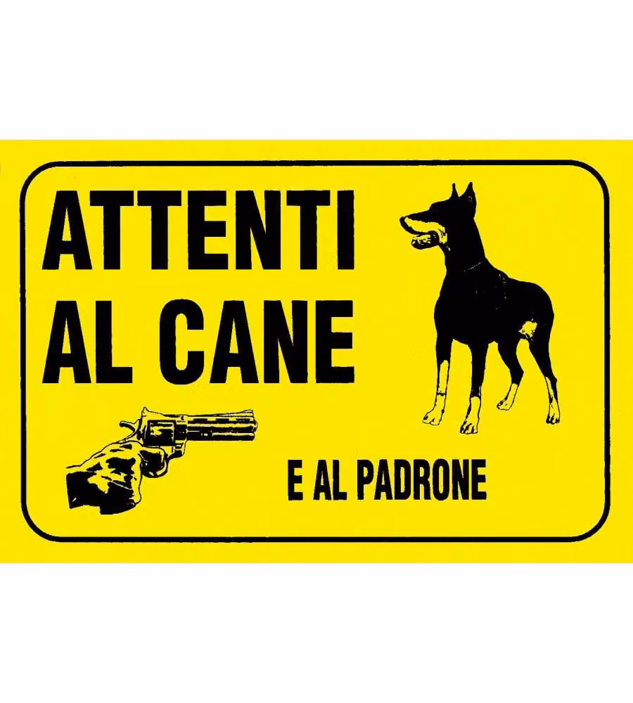 ROSH Ecotarga Attenti al Cane e al Padrone 20x30 cm Spessore 0,5 mm