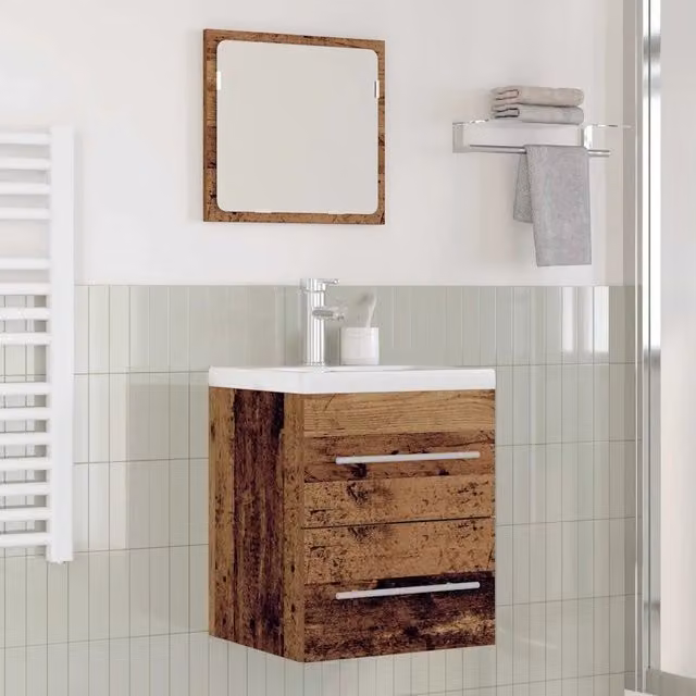 Armadietto da bagno moderno vidaXL marrone con cassetti e ante a battente, L: 42 cm, P: 39 cm, H: 52 cm – 1