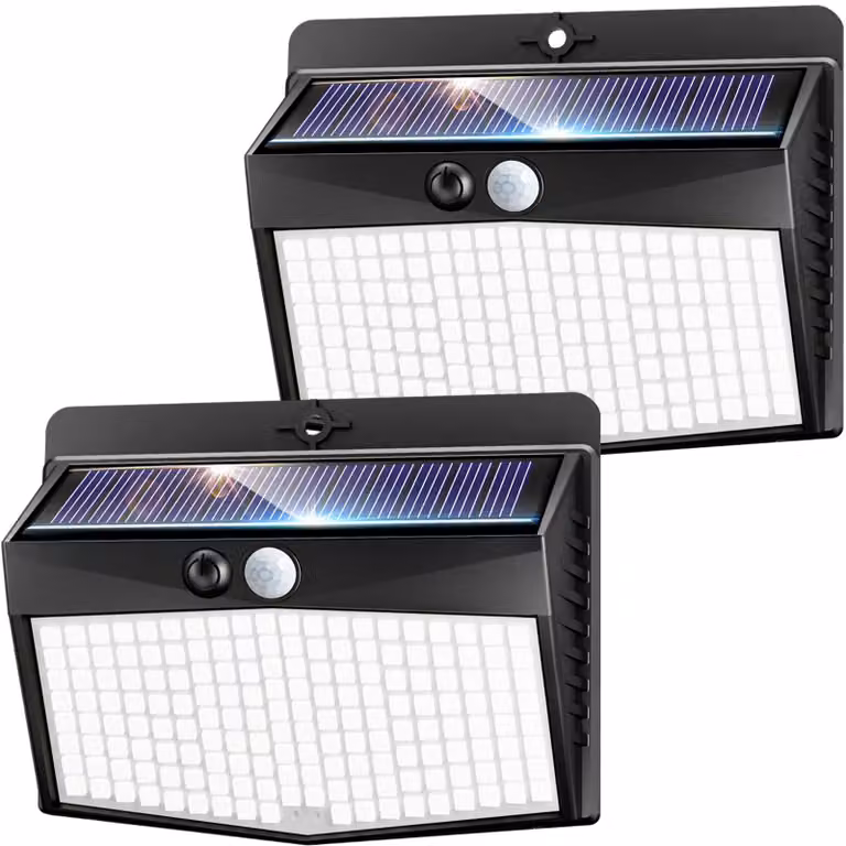 Lampade solari da esterno con sensore di movimento, 168 LED, confezione da 2