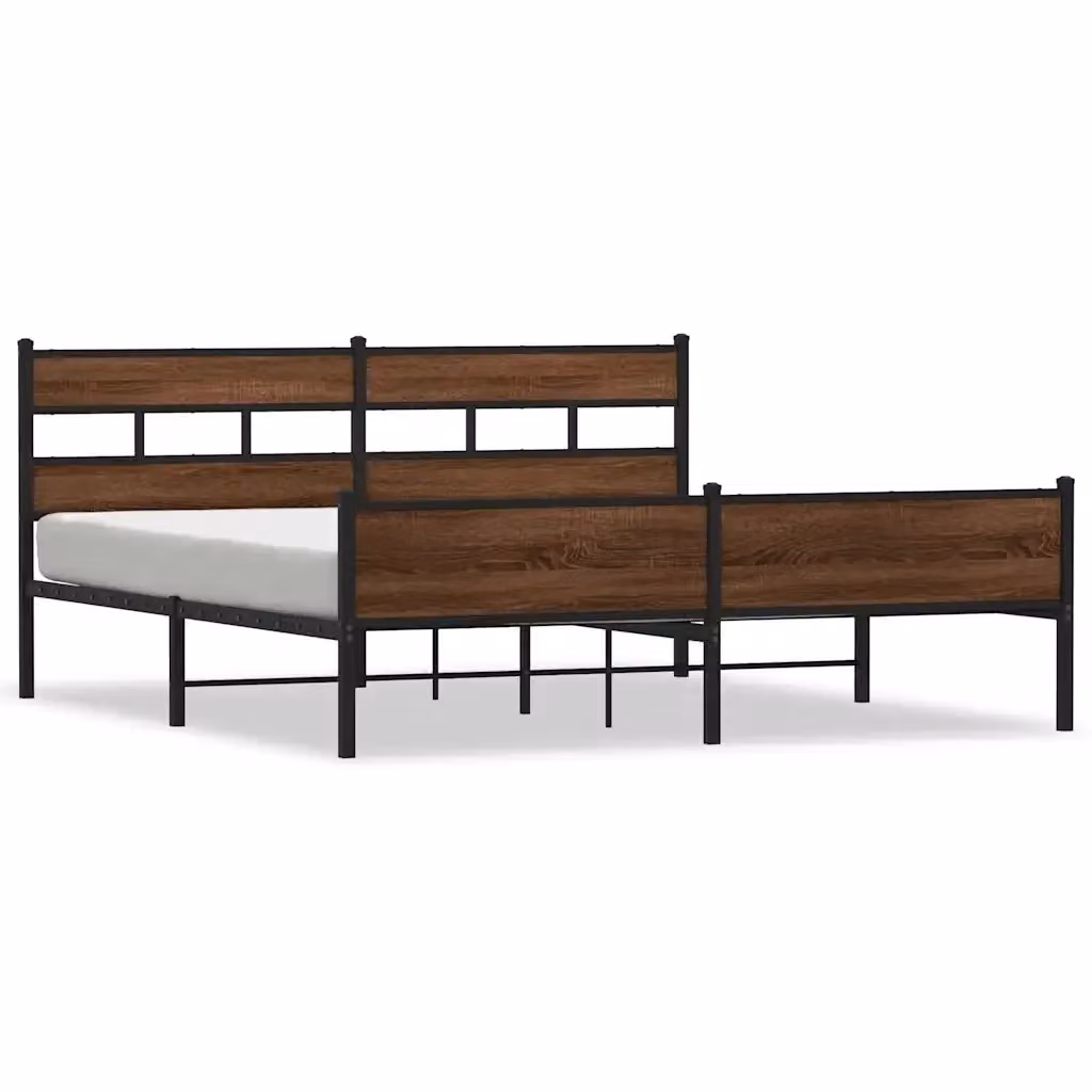 Giroletto vidaXL in metallo e MDF color rovere marrone L: 198 cm, P: 207 cm, H: 91,5 cm – 2