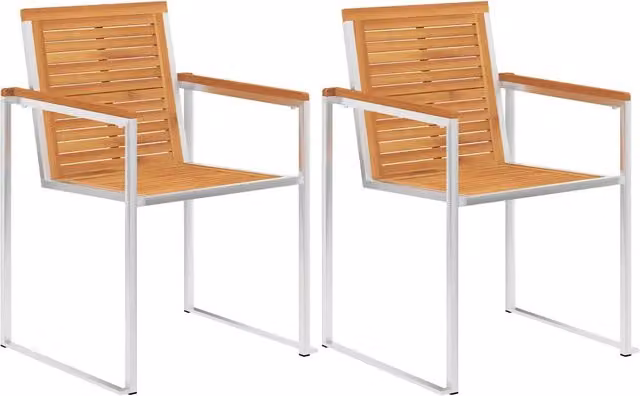 Sedie da Giardino 2 pz con Cuscini in Legno Acacia e Acciaio 3061494