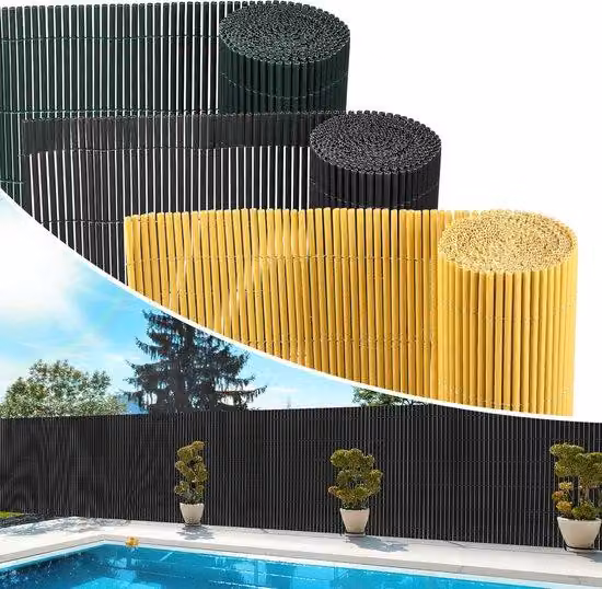 Schermo per la privacy, dimensioni 1,6 x 5 metri, in PVC, resistente al vento e alle intemperie, con protezione UV, ideale per giardino e terrazza, colore antracite