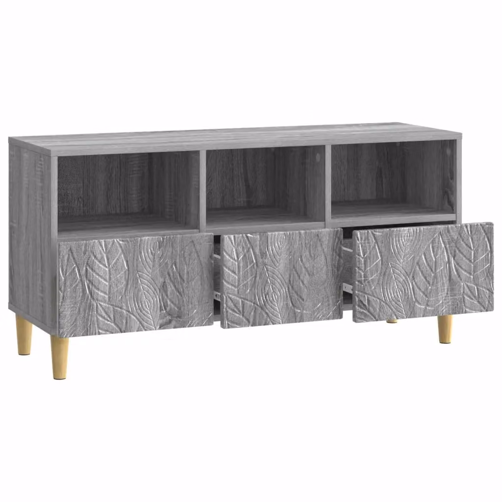 Mobile TV-Credenza in legno ingegnerizzato grigio stile vintage L/P/H: 102 x 34,5 x 50 cm – 2