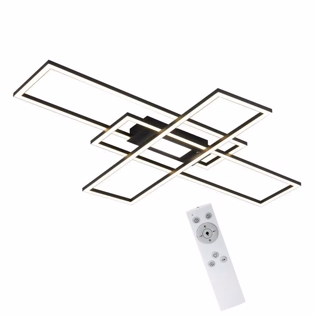 ZMH Lampada da soffitto LED moderna rettangolare con telecomando e funzione dimmabile, 50W, Bianca – 2