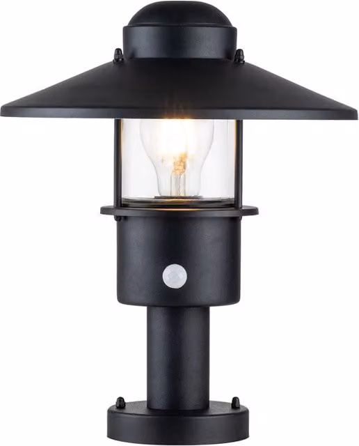 Lampada esterna basamento sensore nera E27 60W Elstead