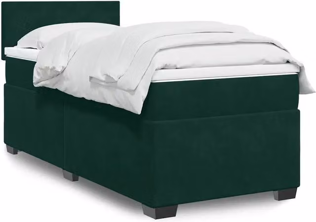 Giroletto a Molle con Materasso Verde Scuro 90x200 cm Velluto 3288507