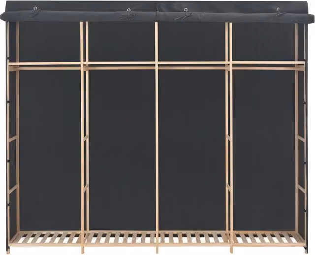 Armadio moderno vidaXL in tessuto e legno di abete grigio L: 200 cm, P: 40 cm, H: 170 cm