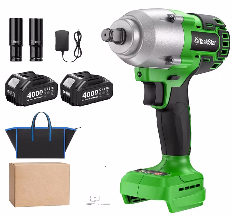 Avvitatore a impulsi, elevata potenza di coppia, design senza fili, con 2 batterie da 4,0 Ah