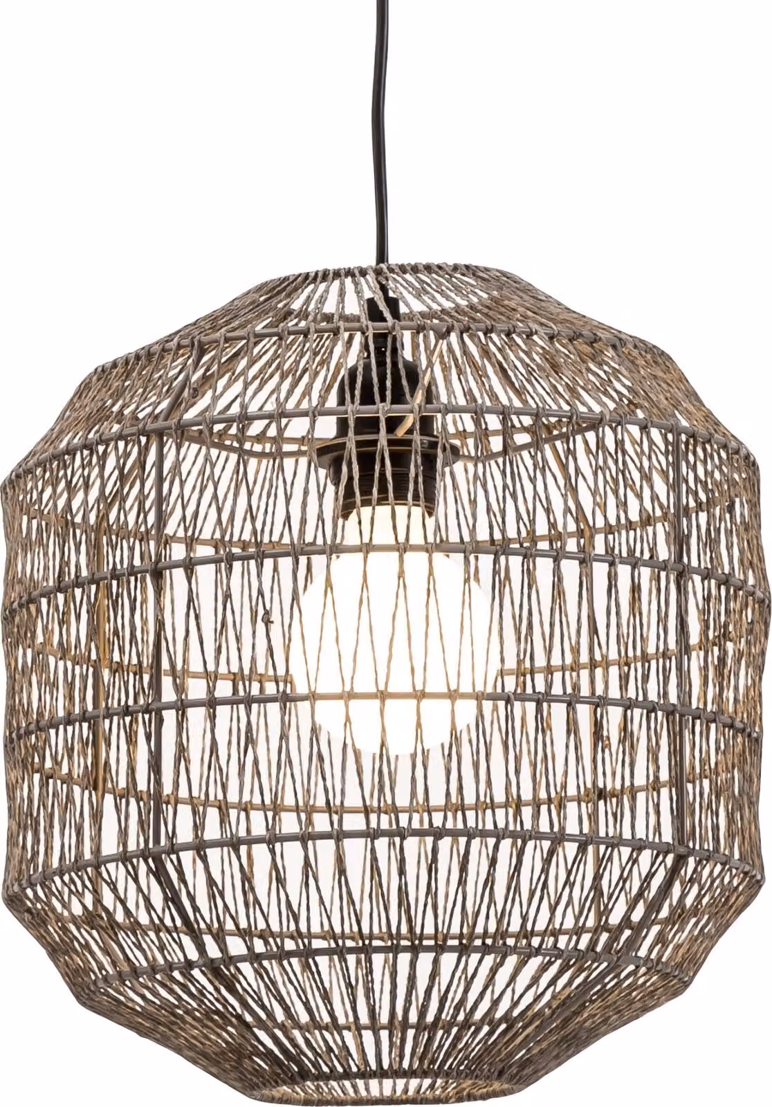Fine Asianliving lampada a sospensione corda filata nero opaco D29xH22cm
