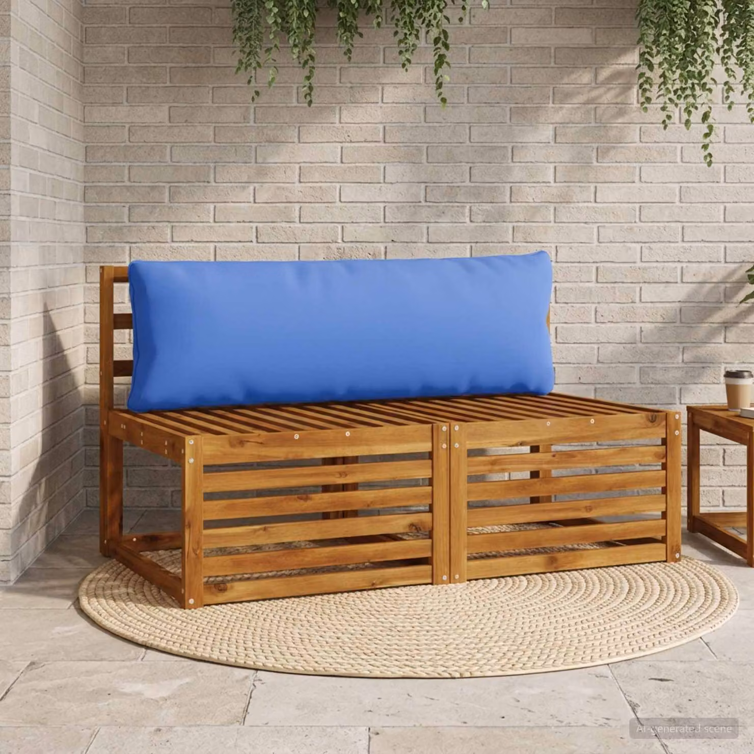 Cuscino per schiena vidaXL PUTTEN in poliestere blu reale con rivestimento rimovibile e lavabile in lavatrice