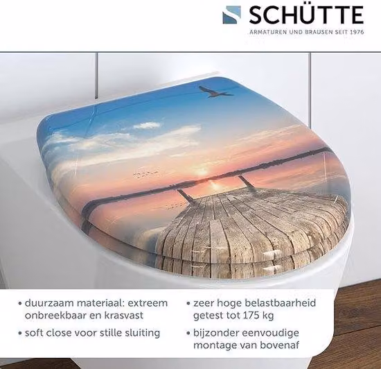 Sedile WC con chiusura rapida, di alta qualità, in resina termodurente