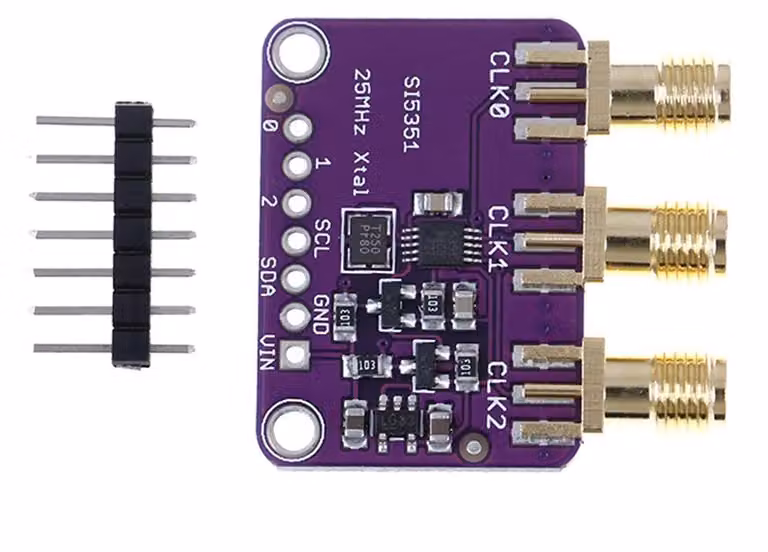 Generatore di segnali Si5351A, interfaccia I2C, frequenza 25 MHz, banda 8 kHz – 160 MHz, alimentazione 3-5 V DC