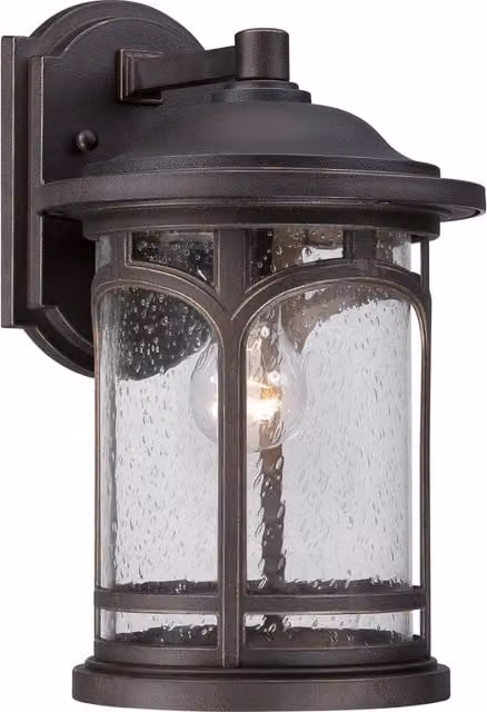 Applique da esterno Marblehead Quoizel in bronzo con vetro trasparente, IP44 – 1