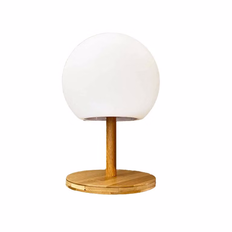 LUMISKY Cordless Table Lamp - Extendable Bamboo Base - Warm White/White LED LUNY