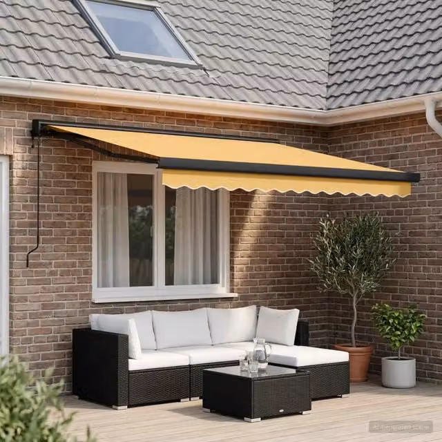 Tenda retrattile Sabbia 450 × 300 cm Tessuto e Metallo 3426235