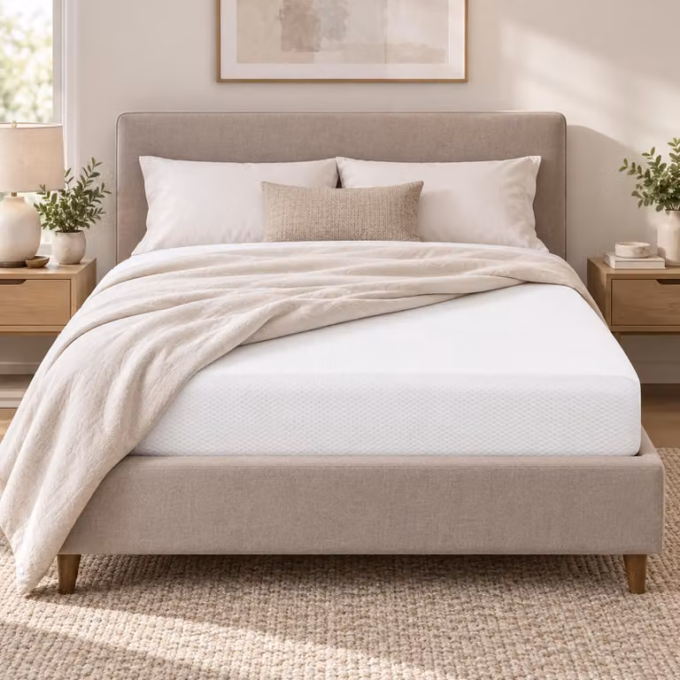 Materasso MODFU 90 x 200 cm, H3, Oeko-Tex, ergonomico, traspirante, comodo e resistente, rivestimento con particelle antiscivolo e maniglie, bianco
