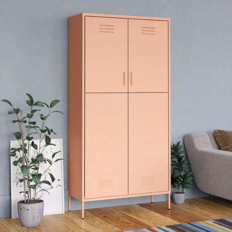 vidaXL Armadio Rosa 90x50x180 cm in acciaio - Armadio - Armadi - Armadio a muro - Armadio a muro - Guardaroba