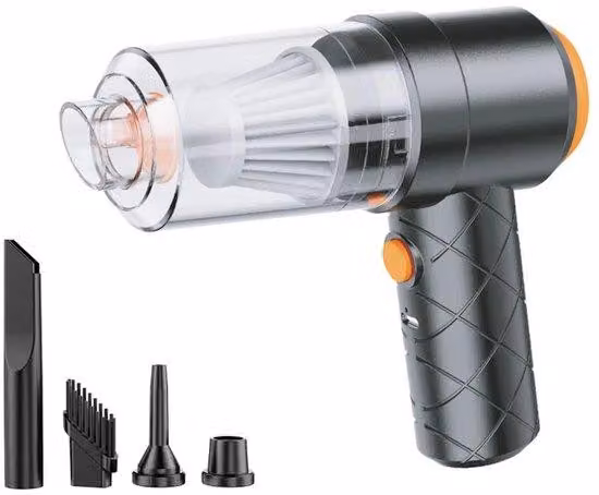 Mini aspirapolvere e compressore 2-in-1, batteria da 3600 mAh, 4 V, 48 W, 7,4 V