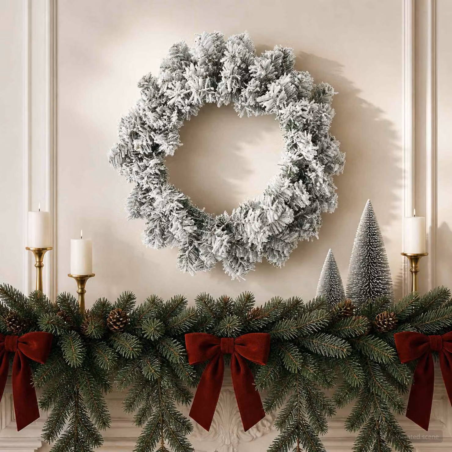 vidaXL Ghirlanda di Natale Bianco Ø 50 cm PVC