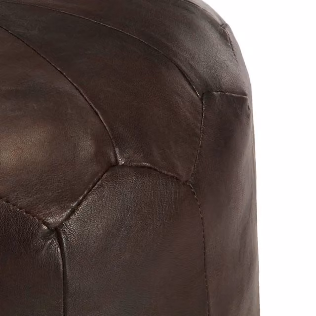 Pouf cilindrico vintage in pelle marrone vidaXL L: 40 cm, P: 35 cm – 1