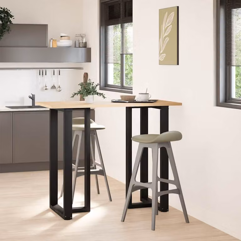 vidaXL Gambe per tavolo da bar forma T 2 pz nere 60x35x(110-111) cm