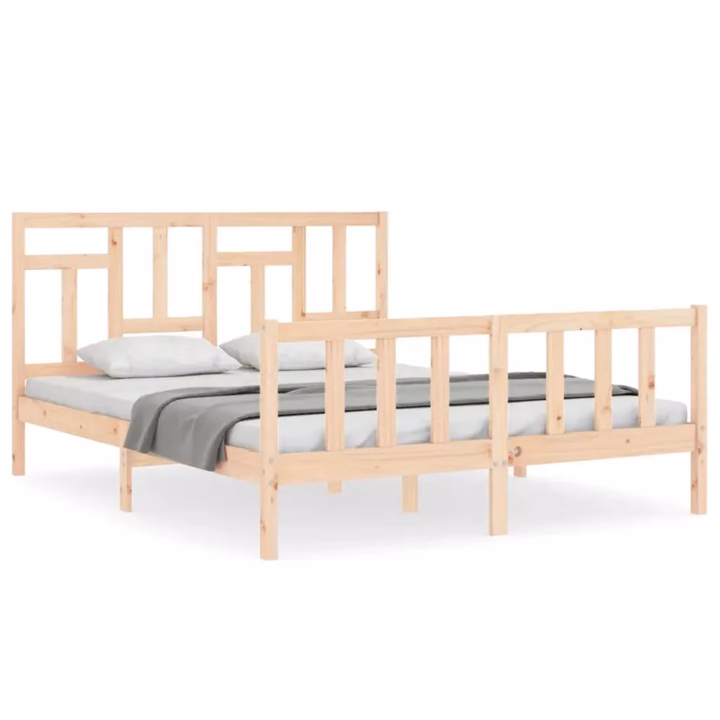 Giroletto vidaXL in legno massello di pino marrone stile rustico L/P/H: 200 x 160 x 30 cm – 2