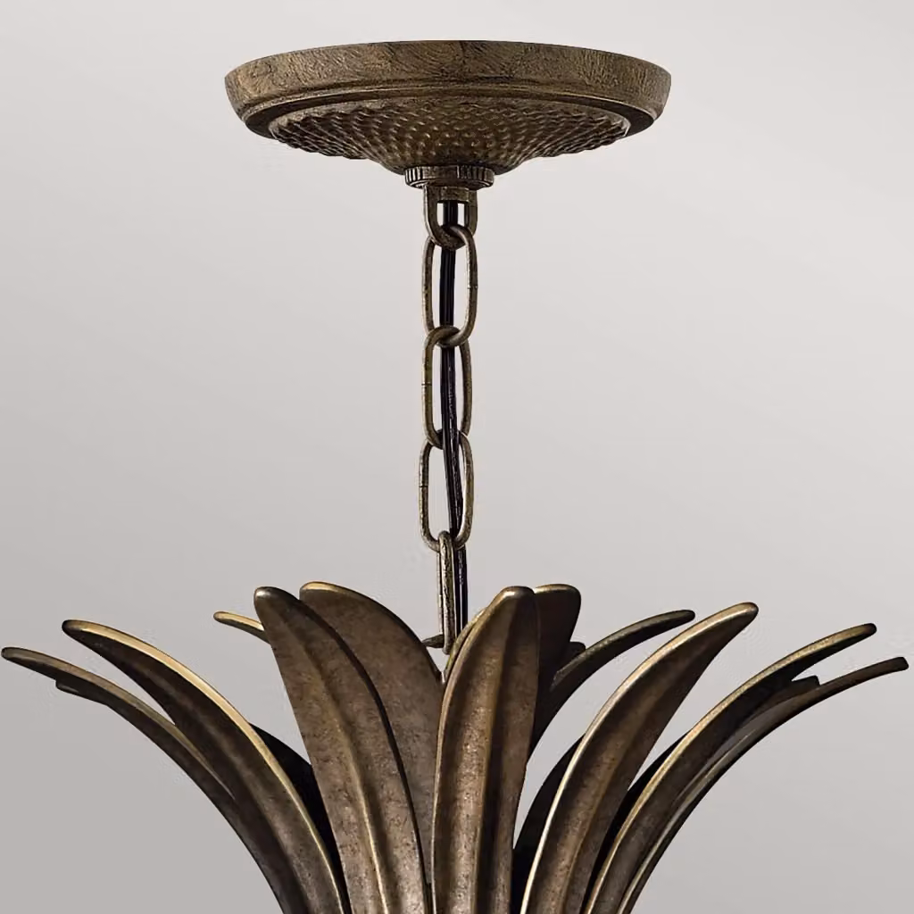 Lampadario a sospensione Hinkley in metallo bronzo e vetro trasparente con 4 luci E14 – 2