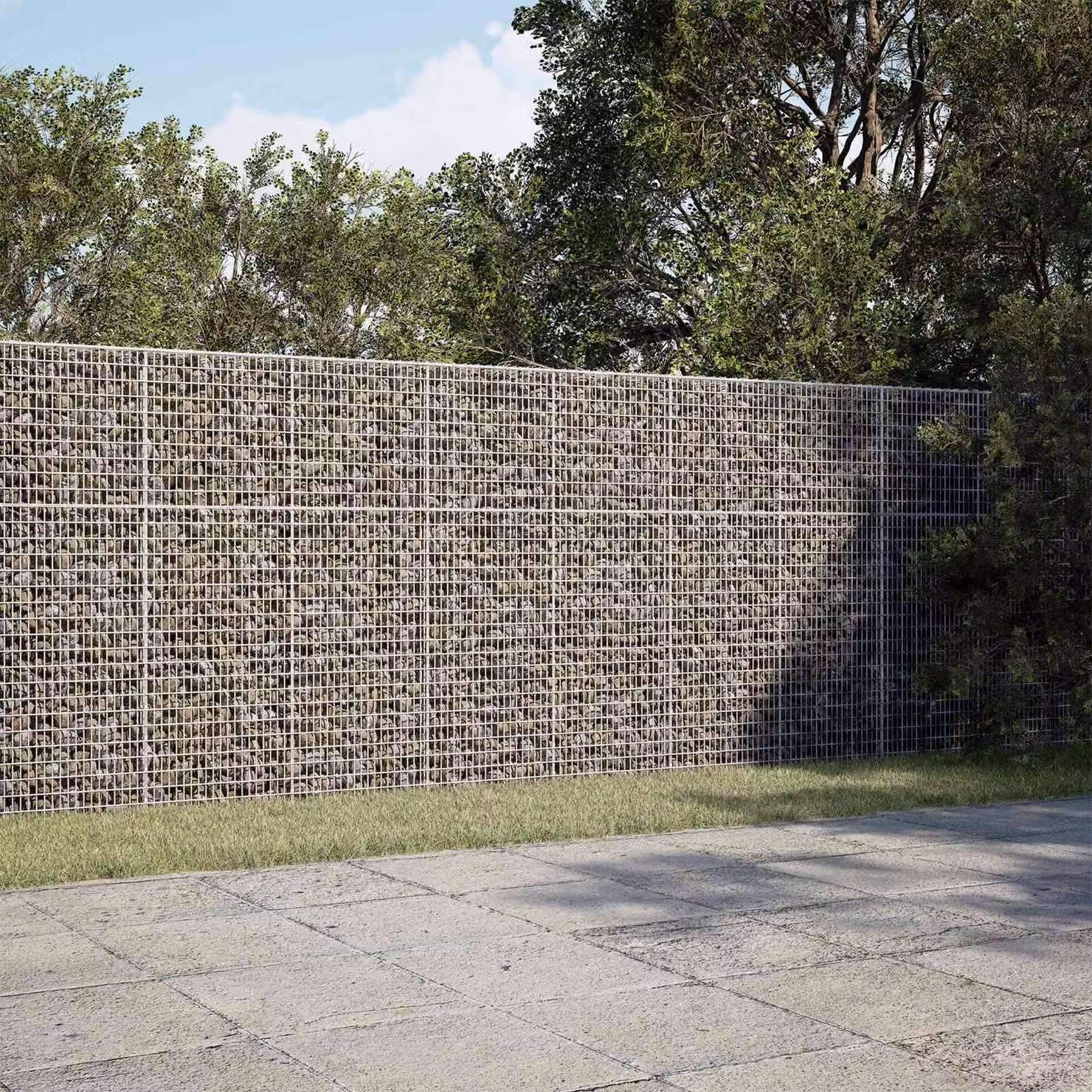 vidaXL Gabione con filo da 3,5 mm e rete da 5x2,5 cm 300x30x150 cm