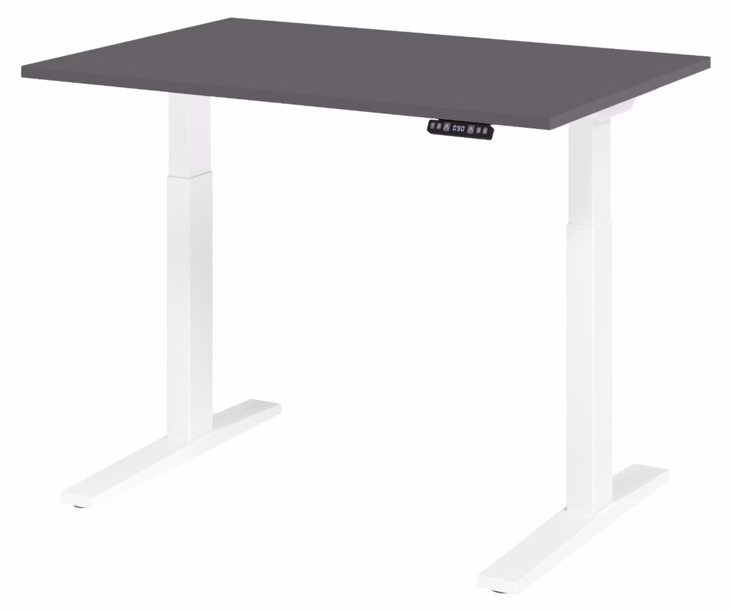 Scrivania elettrica bümö XMKA - Dimensioni: 120 x 80 cm, finitura: grafite, struttura: bianco