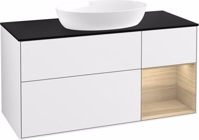 V&B illuminazione a parete del mobiletto Finion 120cm, Pl bla m, Reg Oa ven, glo wh. Lac