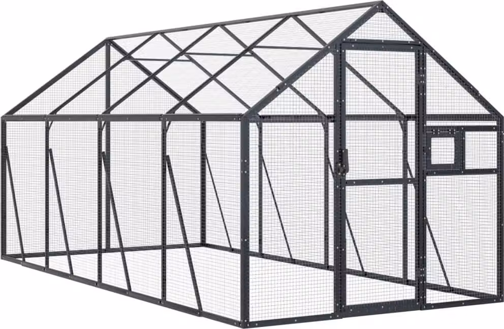 Voliera Antracite 1,79x4x1,85 m in Alluminio