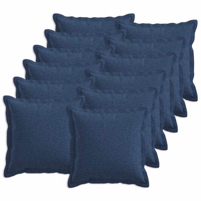 Set di 12 federe quadrate vidaXL HOUTEN blu in poliestere, L/P: 50 x 50 cm