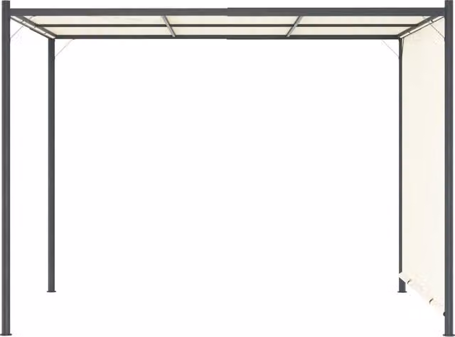 Pergola con Tetto Regolabile Bianco Crema 3x3 m in Acciaio 49323