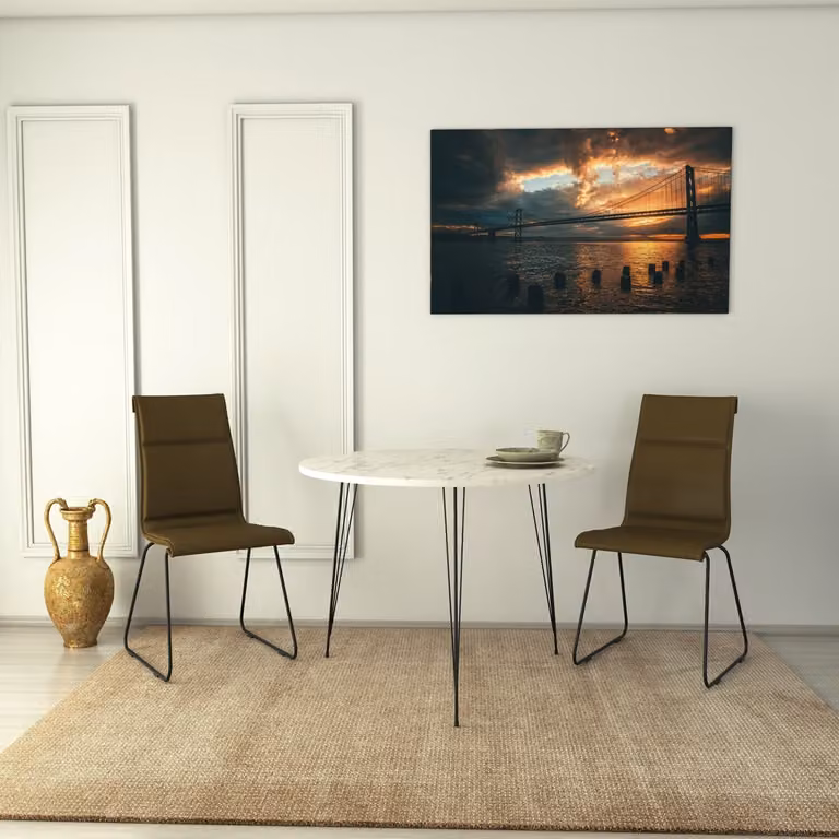 Skye Decor, Sandalf - Marmo, Tavoli, Nero, 90 x 75 x 90 cm