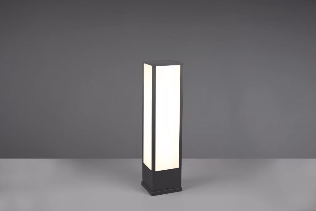 Lampione da giardino LED Trio Leuchten Fuerte con palo rettangolare in metallo, colore antracite, H: 60 cm – 2
