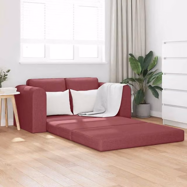 Divano letto Rosso Vino 148 x 71 x 83 cm Tessuto 4106676