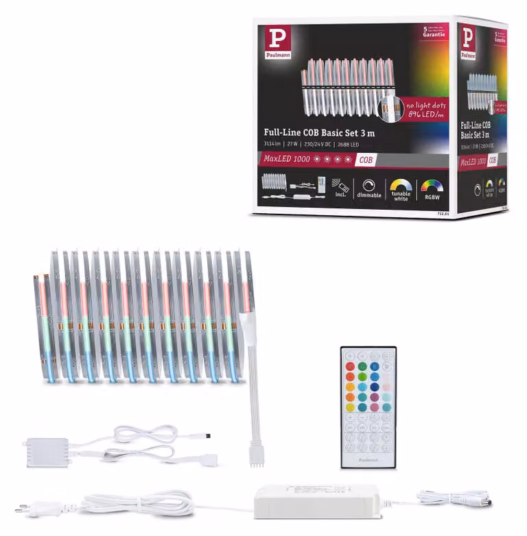 Paulmann MaxLED 1000 Striscia LED a piena linea COB Basisset