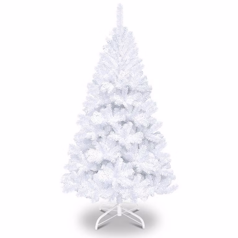 Albero di Natale artificiale Jopassy 180 cm (Ø circa 106 cm) con 770 punte e sistema di ripiegamento a montaggio rapido, ignifugo, incluso supporto in metallo, bianco