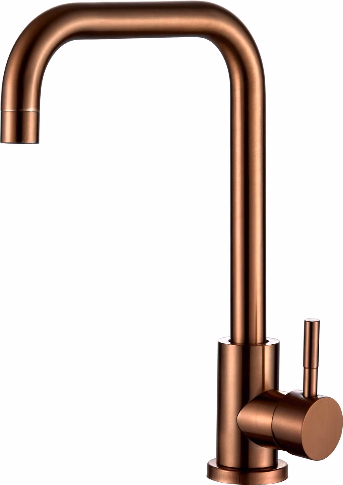 Rubinetto da cucina, finitura rosa oro, monocomando, girevole a 360°, monoblocco