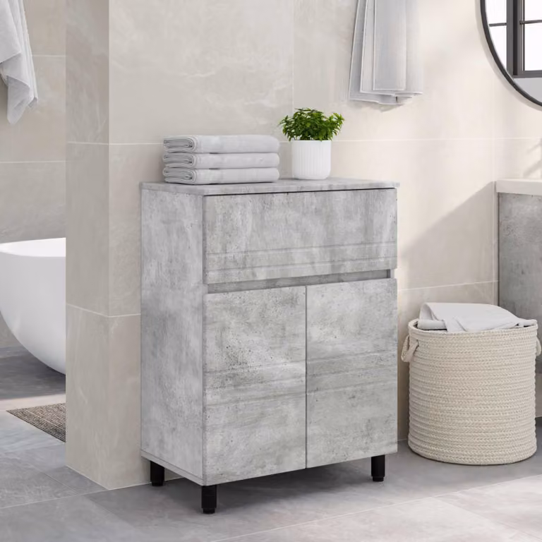 Mobiletto da bagno vidaXL Grigio, L 60 cm, P 35 cm, H 80 cm